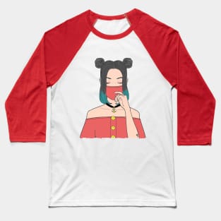 Pretty girl in a mask Baseball T-Shirt